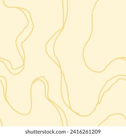 Wavy Seamless Trippy Pattern. Seamless pattern of colorful abstract squiggles print, scribble spiral and wavy lines. retro 80s style. Chaotic ink brush scribbles. Vector illustration.