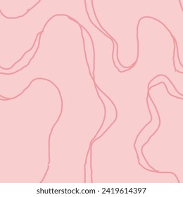 Wavy Seamless Trippy Pattern. Seamless pattern of colorful abstract squiggles print, scribble spiral and wavy lines. retro 80s style. Chaotic ink brush scribbles. Vector illustration.