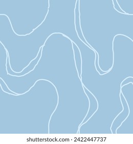 Wavy Seamless Trippy Pattern. Seamless pattern of colorful abstract squiggles print, scribble spiral and wavy lines. retro 80s style. Chaotic ink brush scribbles. Vector illustration.