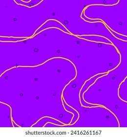 Wavy Seamless Trippy Pattern with grunge textures. Seamless pattern of colorful abstract squiggles print, scribble spiral and wavy lines. retro 80s style. Chaotic ink brush scribbles. Vector