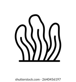 Wavy seaweed icon in clean line style, ideal for underwater environment illustrations, aquarium content, and ocean floor ecosystem themes.