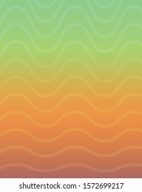 Wavy set - curves and zigzag - cross horizontal lines crossed - with gradient beach style background. Vector