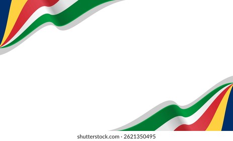 wavy Seychelles flag vector background with copy space for text. Seychelles national day