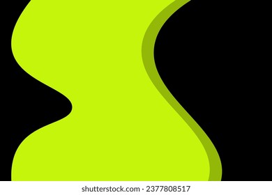 Wavy shape abstract brutalism background. Brutal contemporary neon black. Brutalist neo modernism trendy postmodern retro style