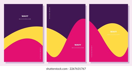 Wavy shape background design template set copy space for poster, brochure, flyer, or booklet