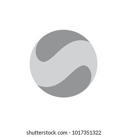 wavy shape ball logo vector 