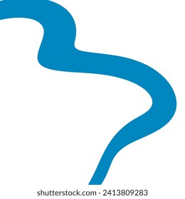 Wavy shape with  Blue colors. Vector illustration. Abstract blue swirl wave line shape white background. Flow liquid lines design element