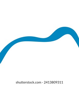 Wavy shape with  Blue colors. Vector illustration. Abstract blue swirl wave line shape white background. Flow liquid lines design element