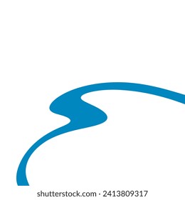 Wavy shape with  Blue colors. Vector illustration. Abstract blue swirl wave line shape white background. Flow liquid lines design element