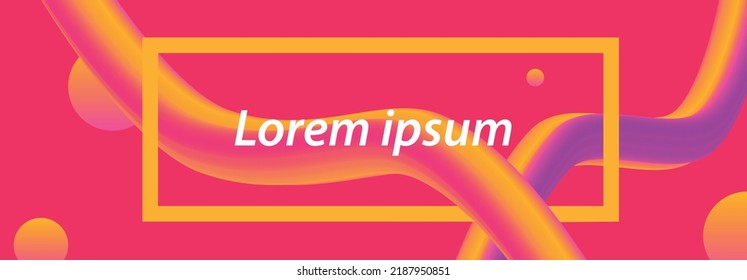 Wavy shape colorful banner for web. Bubble shape and a line. Design background template