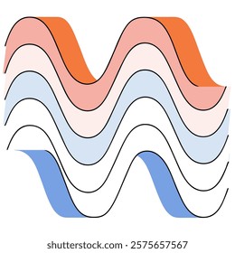 wavy shape with colorful gradient