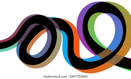 Wavy shape with Colorful Gradient 3d shape rainbow modern background. Minimal style for creative covers design on a white background