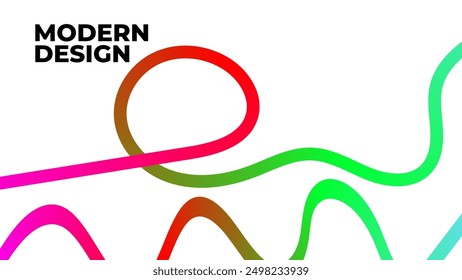 Wavy shape with Colorful Gradient 3d shape rainbow modern background. Minimal style for creative covers design on a white background.