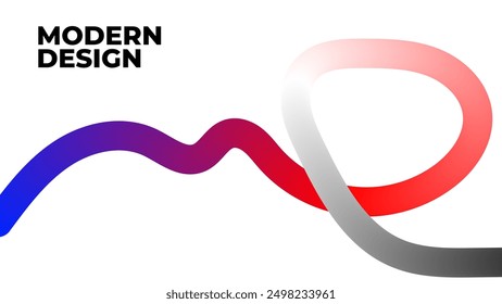 Wavy shape with Colorful Gradient 3d shape rainbow modern background. Minimal style for creative covers design on a white background.