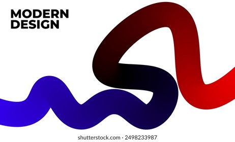 Forma ondulada con el fondo moderno del arco iris de la forma 3d del degradado colorido. Estilo mínimo para el diseño creativo de las cubiertas en un fondo blanco.