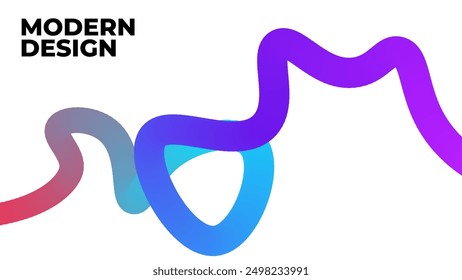 Forma ondulada con el fondo moderno del arco iris de la forma 3d del degradado colorido. Estilo mínimo para el diseño creativo de las cubiertas en un fondo blanco.
