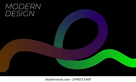Wavy shape with Colorful Gradient 3d shape rainbow modern background. Minimal style for creative covers design on a white background.