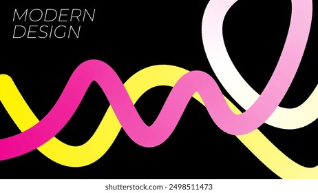 Wavy shape with Colorful Gradient 3d shape rainbow modern background. Minimal style for creative covers design on a white background.