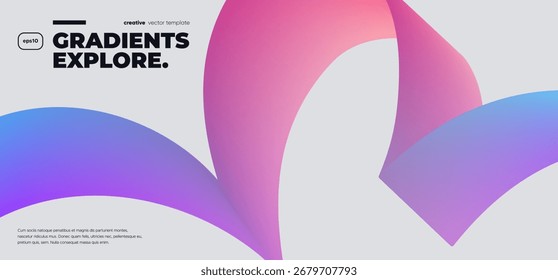 Wavy shape with colorful gradient on white background. Vector illustration.