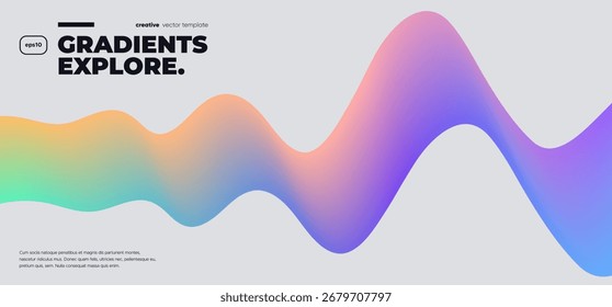 Wavy shape with colorful gradient on white background. Vector illustration.