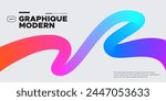 Wavy shape with Colorful Gradient. Vector illustration.