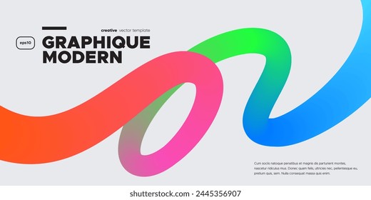 Wavy shape with Colorful gradient. Vector illustration.