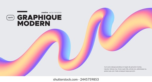 Wavy shape with Colorful gradient. Vector illustration.