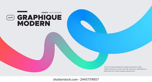 Wavy shape with Colorful gradient. Vector illustration.