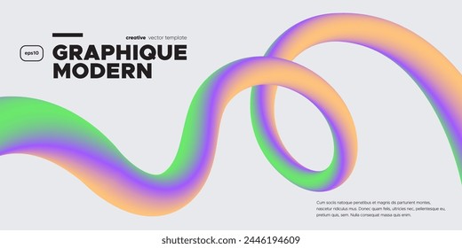 Wavy shape with Colorful Gradient. Vector illustration.