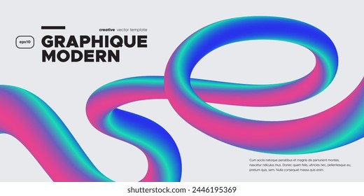 Wavy shape with Colorful Gradient. Vector illustration.