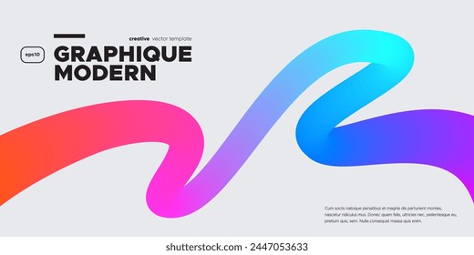 Wavy shape with Colorful Gradient. Vector illustration.