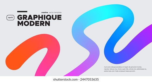 Wavy shape with Colorful Gradient. Vector illustration.