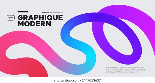 Wavy shape with Colorful Gradient. Vector illustration.