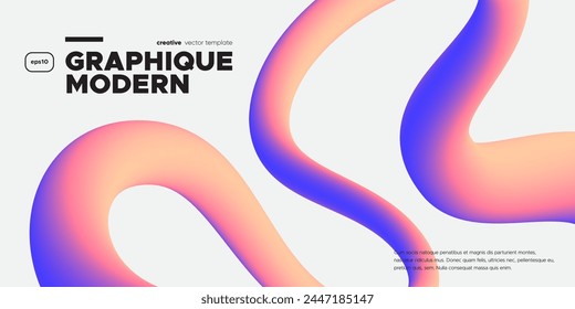 Wavy shape with Colorful Gradient. Vector illustration.