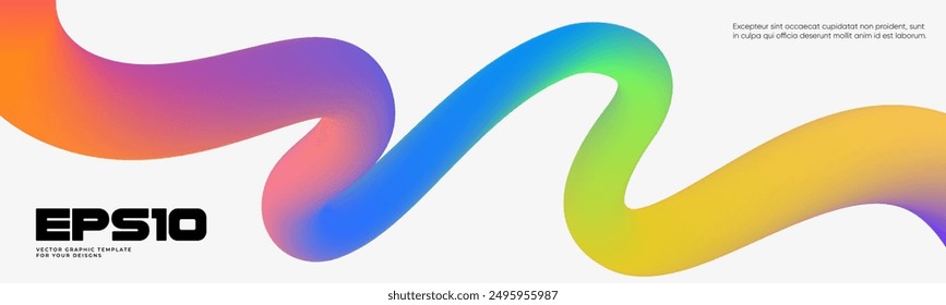 Wavy shape with Colorful gradient. Vector illustration.