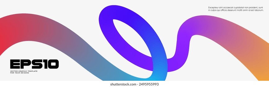 Wavy shape with Colorful gradient. Vector illustration.