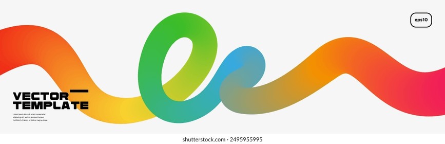 Wavy shape with Colorful gradient. Vector illustration.