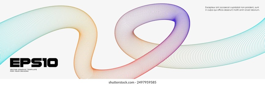 Wavy shape with Colorful gradient. Vector illustration.