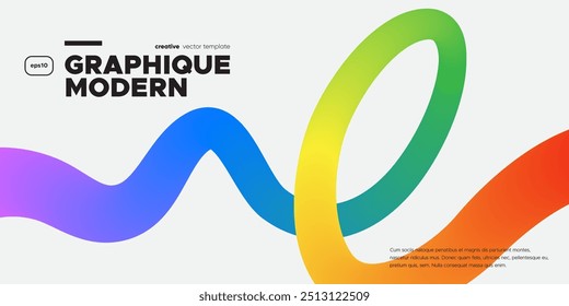 Wavy shape with Colorful gradient. Vector illustration.