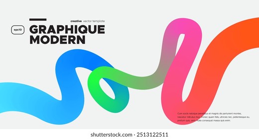 Wavy shape with Colorful gradient. Vector illustration.