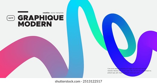 Wavy shape with Colorful gradient. Vector illustration.