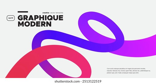 Wavy shape with Colorful gradient. Vector illustration.