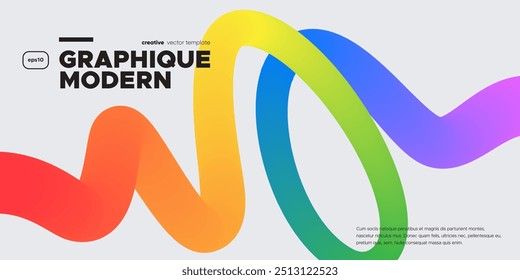 Wavy shape with Colorful gradient. Vector illustration.