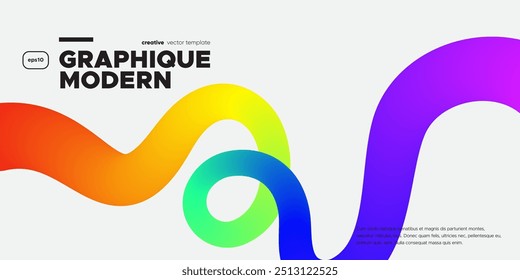 Wavy shape with Colorful gradient. Vector illustration.