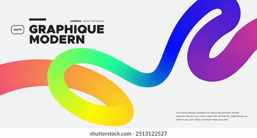 Wavy shape with Colorful gradient. Vector illustration.