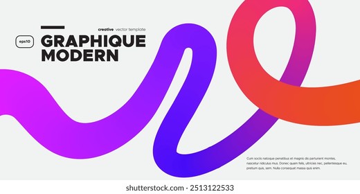 Wavy shape with Colorful gradient. Vector illustration.