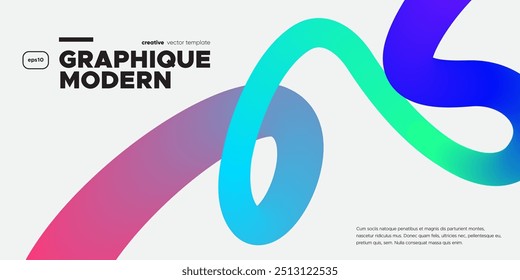 Wavy shape with Colorful gradient. Vector illustration.