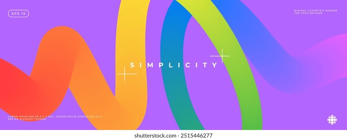 Wavy shape with Colorful gradient. Vector illustration.