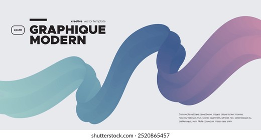 Wavy shape with Colorful Gradient. Vector illustration.