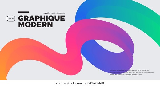 Wavy shape with Colorful Gradient. Vector illustration.